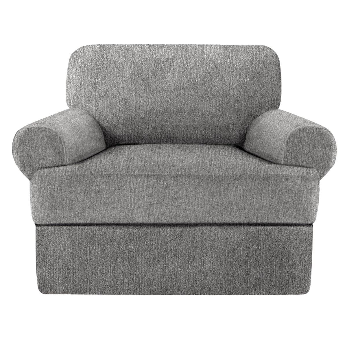 4 Piece T Cushion Sofa Slipcovers Stretch Couch Cover Furniture Covers with 3 Individual T Cushion Covers, Machine Washable for Living Room (Green, 3 Cushions)