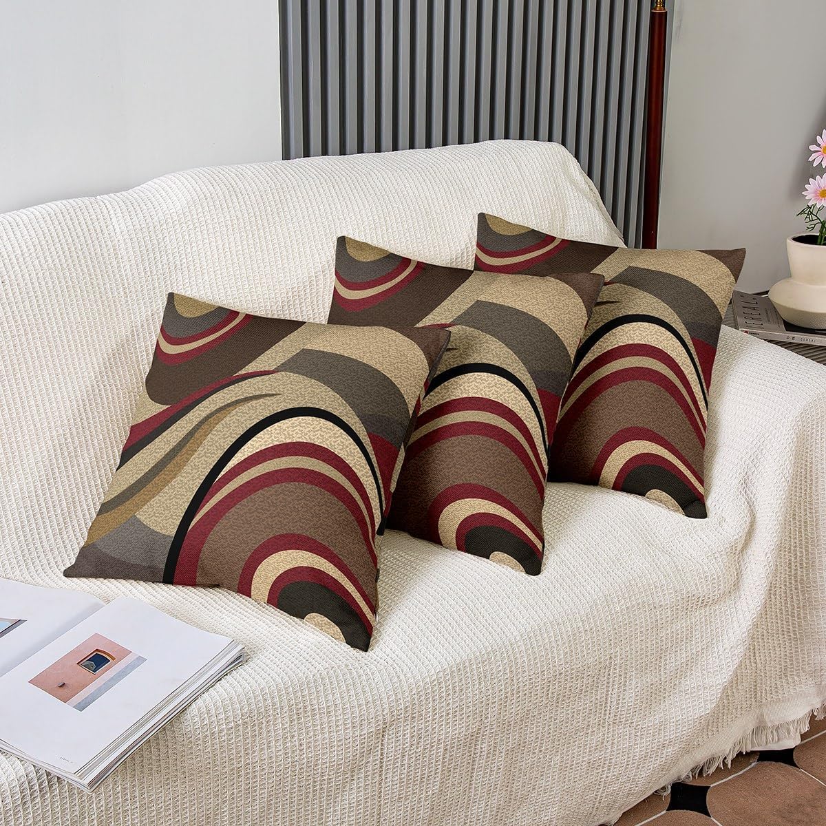 Feelyou Throw Geometric Square Pillow Covers 18x18 Inches