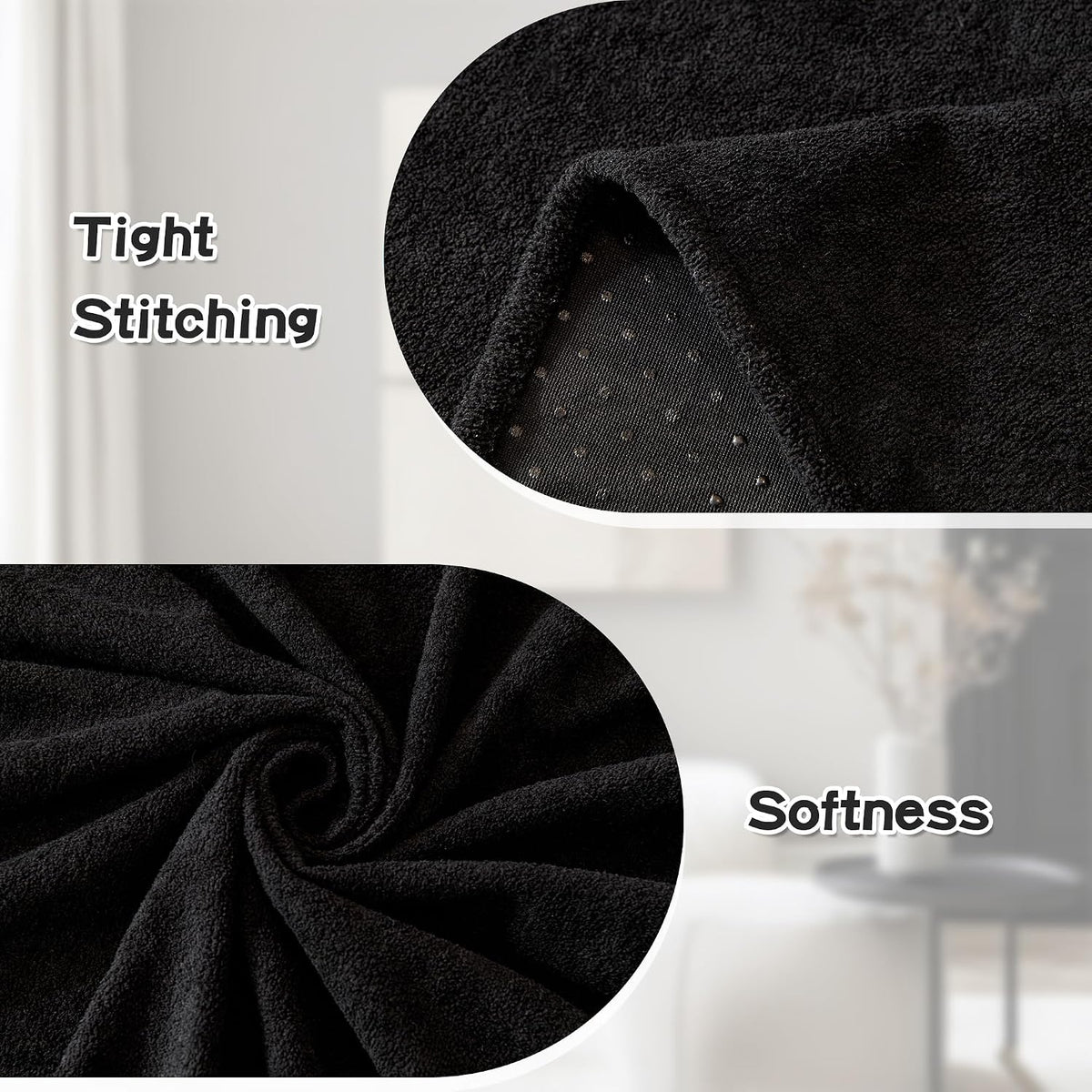 MYSKY HOME Sectional Couch Cover for Dogs, 2 Pieces Couch Covers for L Shape Sofa, Sofa Cover Washable, Furniture Protector Chaise Lounge Cover for 2-3 Cushion Couch (71"x118"+71"x118", Black)