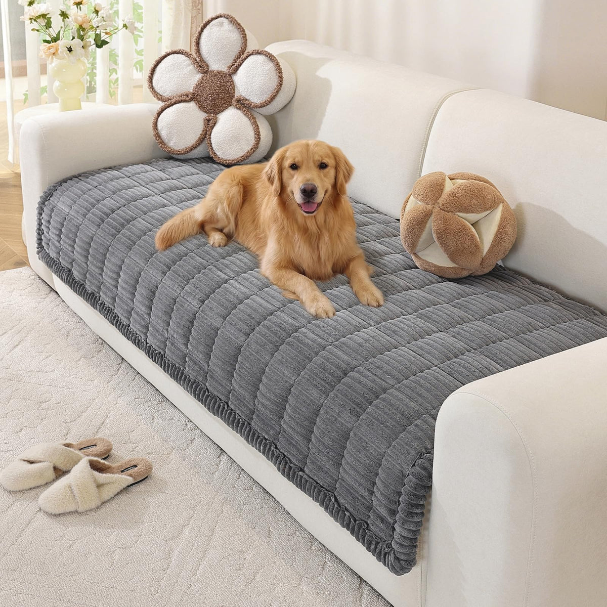 OstepDecor Couch Cover for Dogs, Washable Non Slip Sofa Cover for Pets