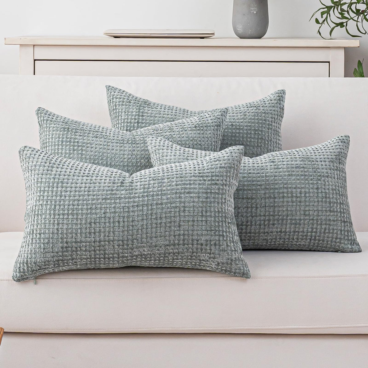 Pack of 4 Throw Pillow Covers 18x18” Boho Cushion Covers for Living Room