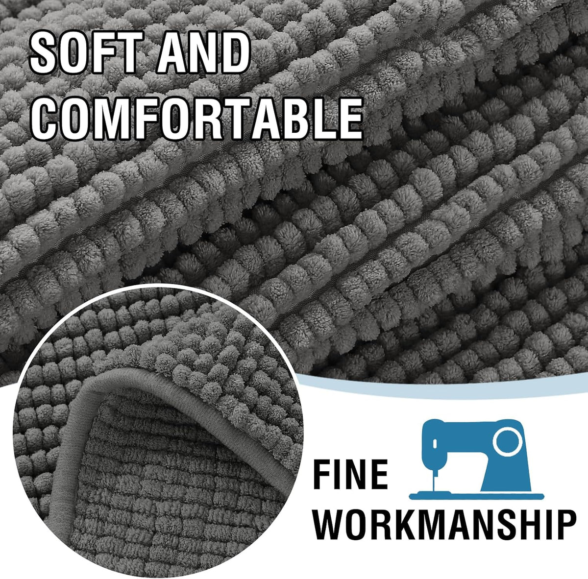 H.VERSAILTEX Plush Chenille Pet Couch Covers for Sofa Thick Soft Sofa Cover for 3 Cushion Couch Anti Slip Couch Cover Furniture Protector for Dog, Pet, Cat (35" x 74", Grey)