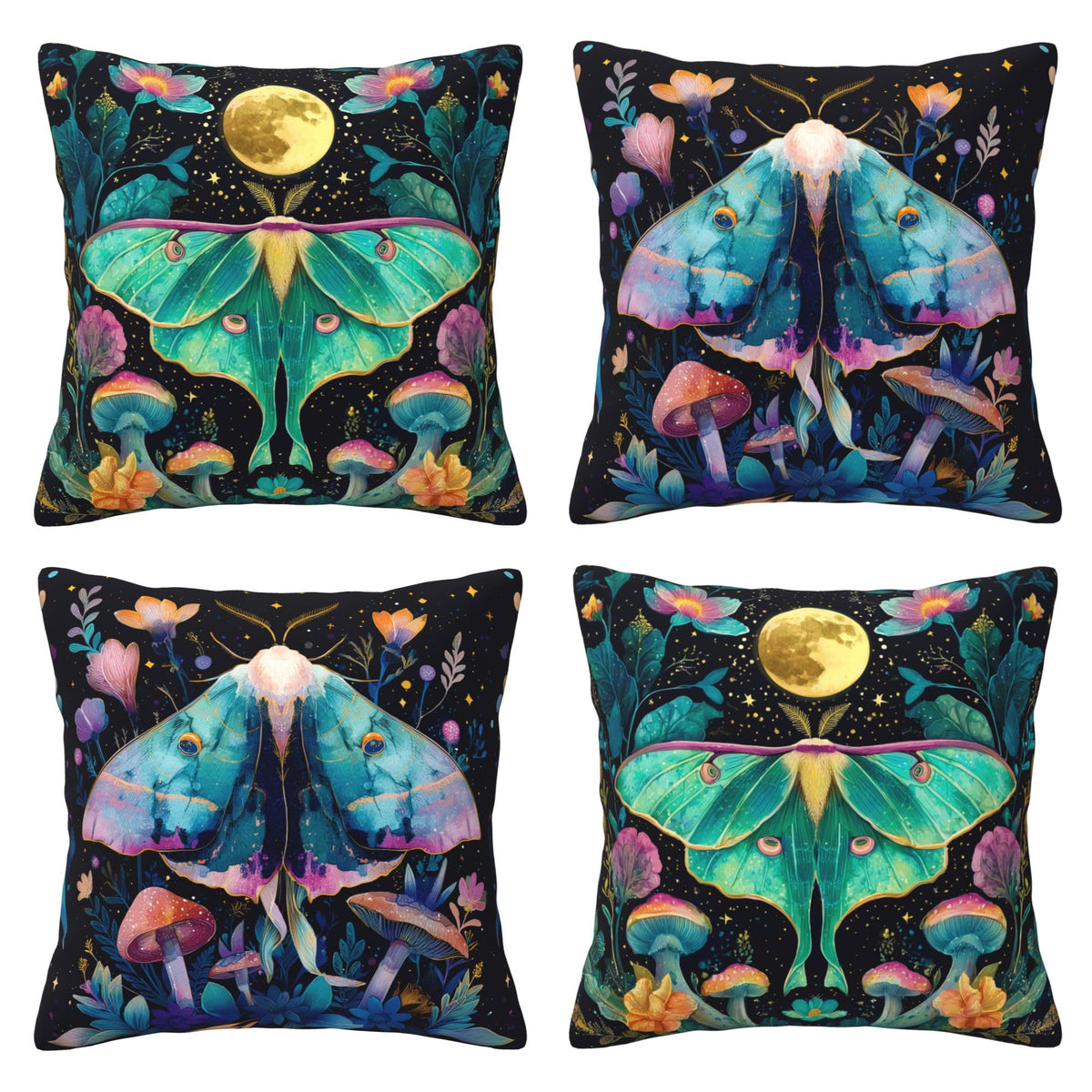 Abstract Art Throw Pillow Covers 18 X 18 Inch Set of 4 Decorative Cushion Cover Home Decor for Sofa Chair Couch Bedroom Living Room