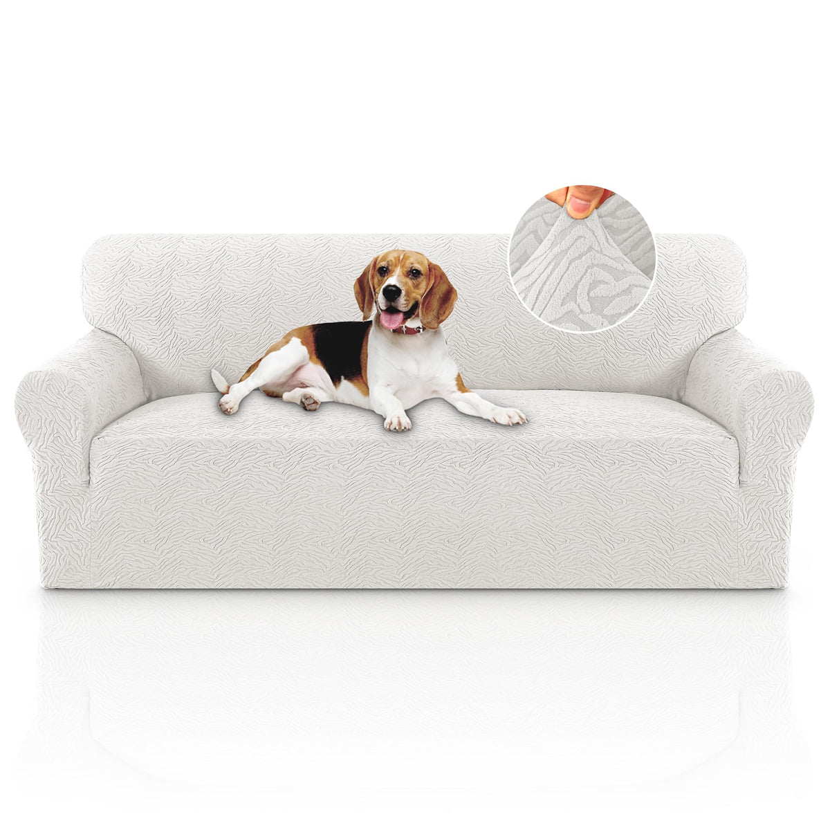 PrinceDeco Stretch Loveseat Sofa Cover Slipcover Couch Cover for 2 Cushion Sofa Washable Sofa Cover for Pets Friendly Furniture Protector Covers with Non Slip Bottom(Loveseat, Brown)