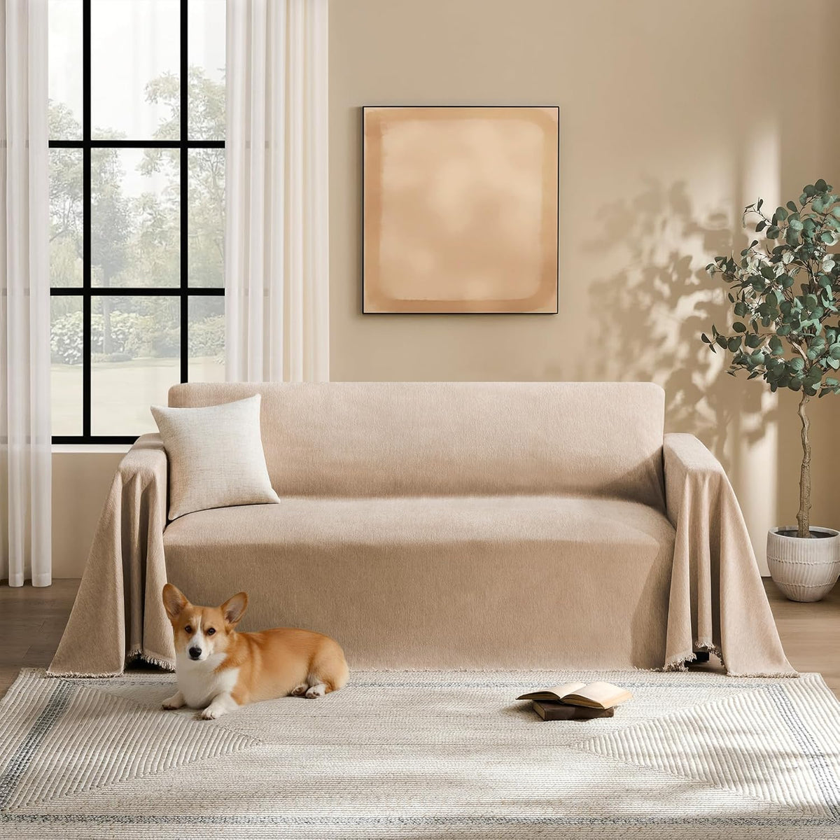 Couch Cover for Dogs Chenille Couch Cover Blanket Sectional Couch Covers