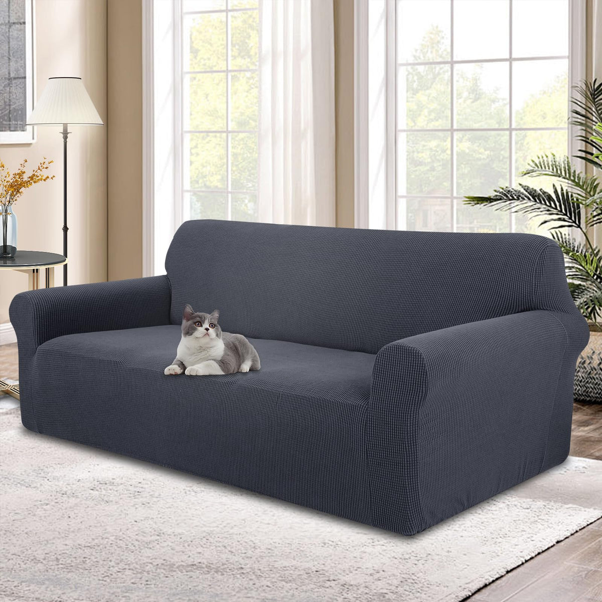 Stretch Couch Covers for Sofa Washable, Large, Chocolate