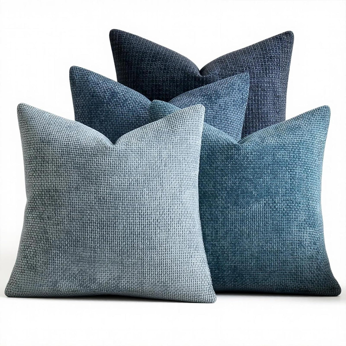 ZONYO Throw Pillow Covers 18x18 Set of 4, Soft Plush Chenille Decorative Fade Resistant Washable Cushion Covers for Couch Sofa Bed, Beige Grey Brown Farmhouse Living Room, Bedroom, Indoor Decor
