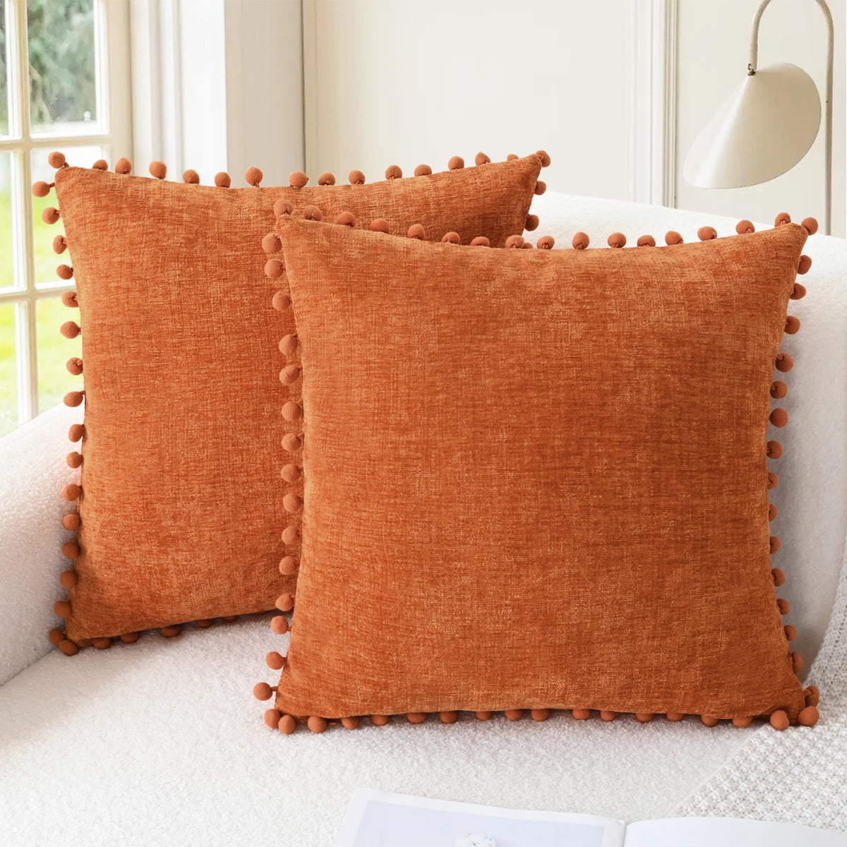 CaliTime Decorative Couch Throw Pillow Covers 20 X 12 Inches Apricot Brown
