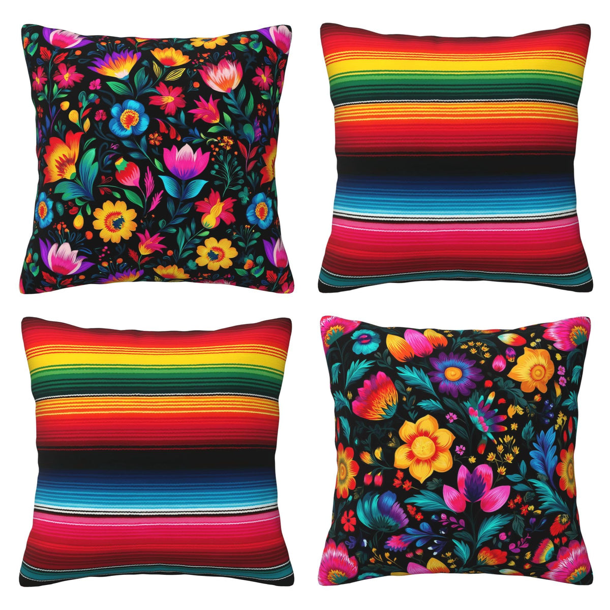 Abstract Art Throw Pillow Covers 18 X 18 Inch Set of 4 Decorative Cushion Cover Home Decor for Sofa Chair Couch Bedroom Living Room