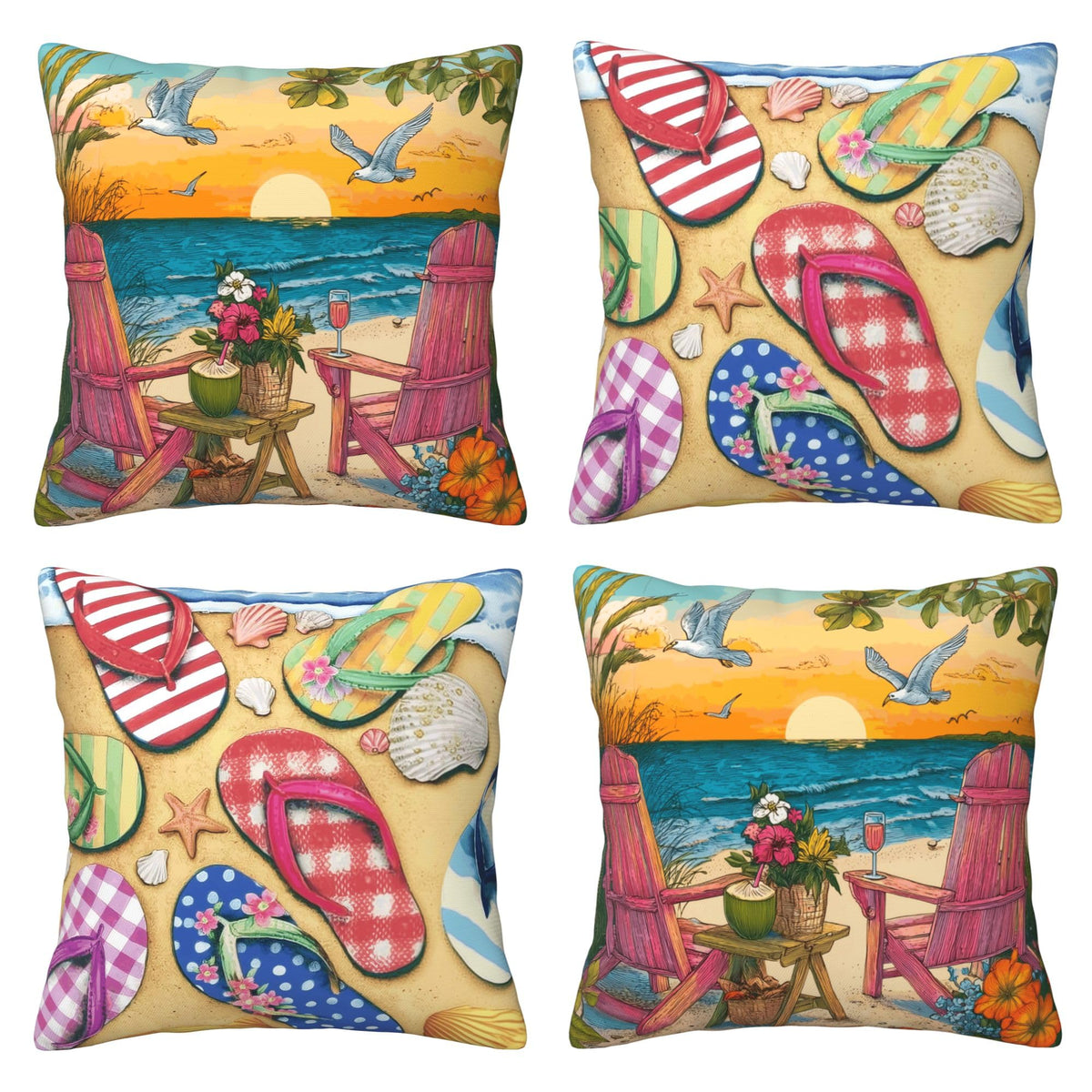 Abstract Art Throw Pillow Covers 18 X 18 Inch Set of 4 Decorative Cushion Cover Home Decor for Sofa Chair Couch Bedroom Living Room