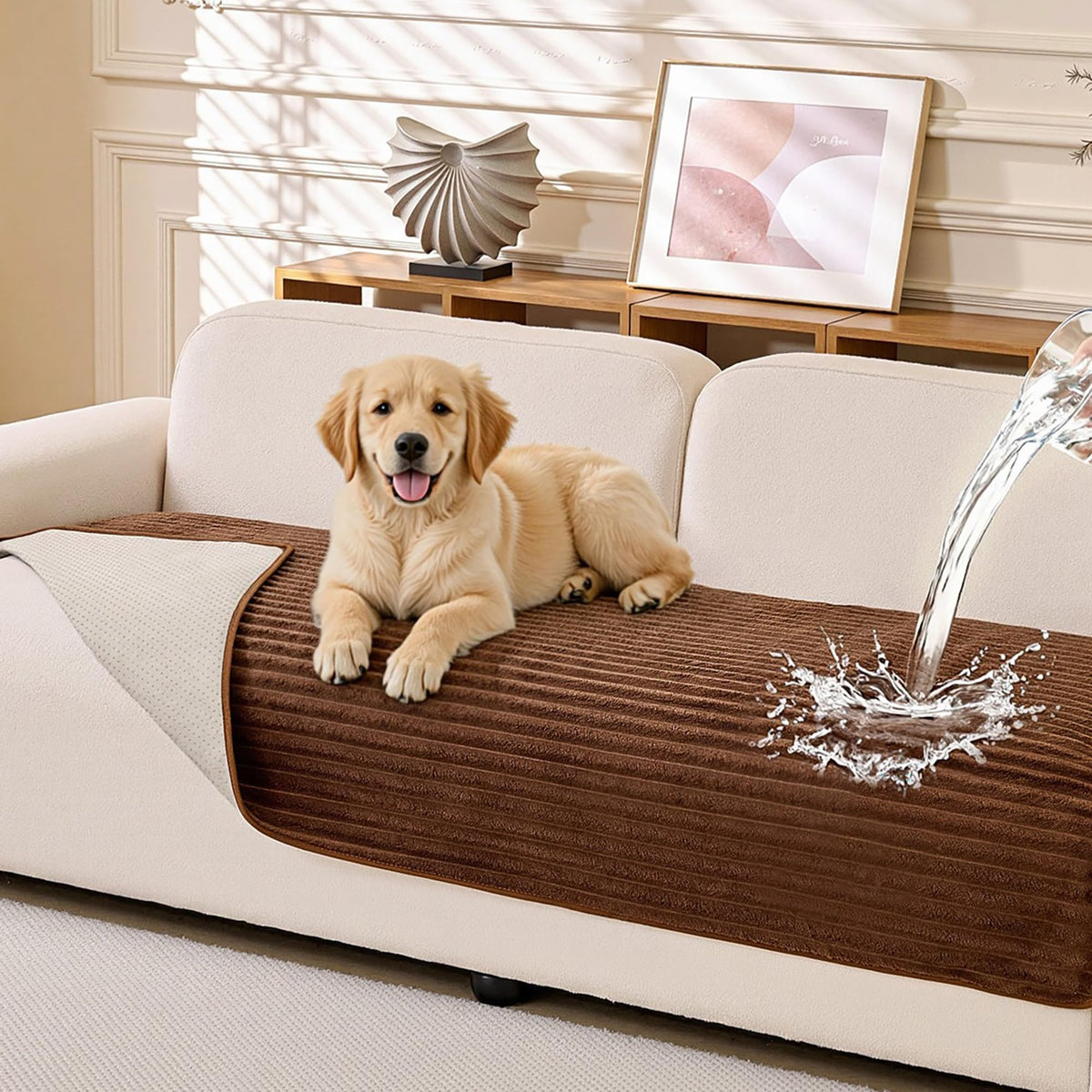 MEETSKY Waterproof Couch Cover for Sofa, Non Slip Washable Sofa Protector
