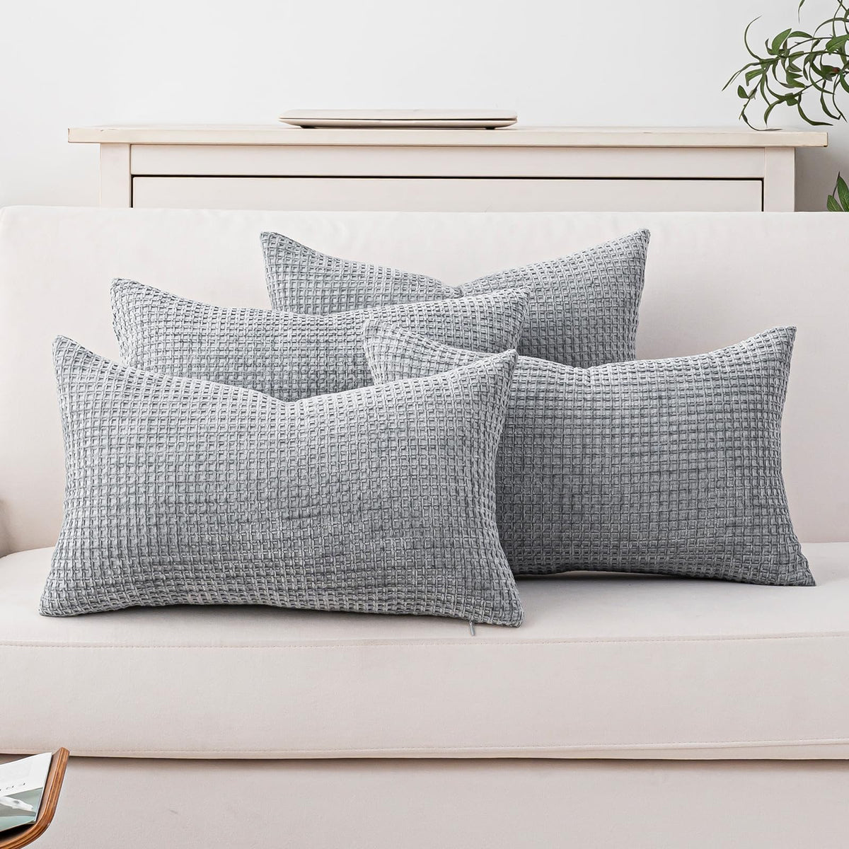 Pack of 4 Throw Pillow Covers 18x18” Boho Cushion Covers for Living Room