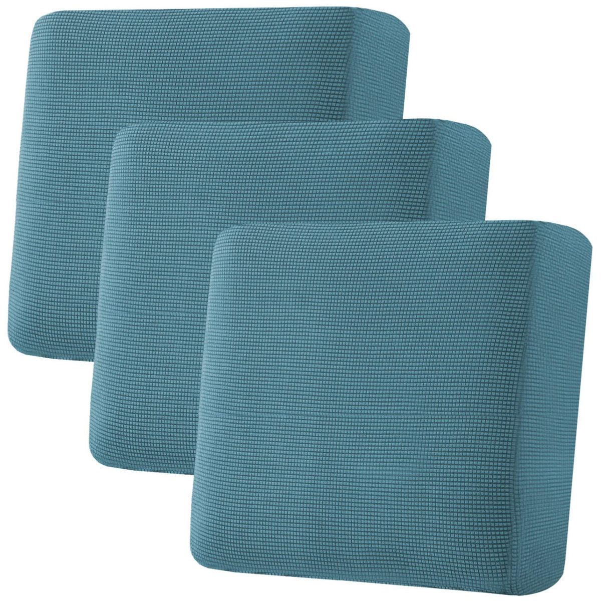 H.VERSAILTEX Super Stretch Individual Seat Cushion/Couch Slipcover Sets Thick Jacquard Textured Twill Fabric (3 Piece Sofa Covers, Sand)