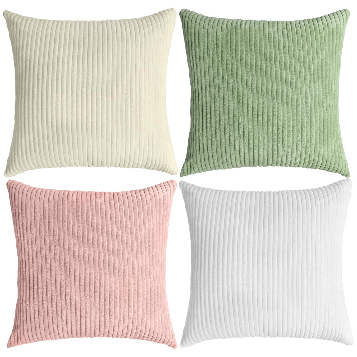 Thmyo Corduroy Decorative Throw Pillow Covers Boho Farmhouse 18x18 inch