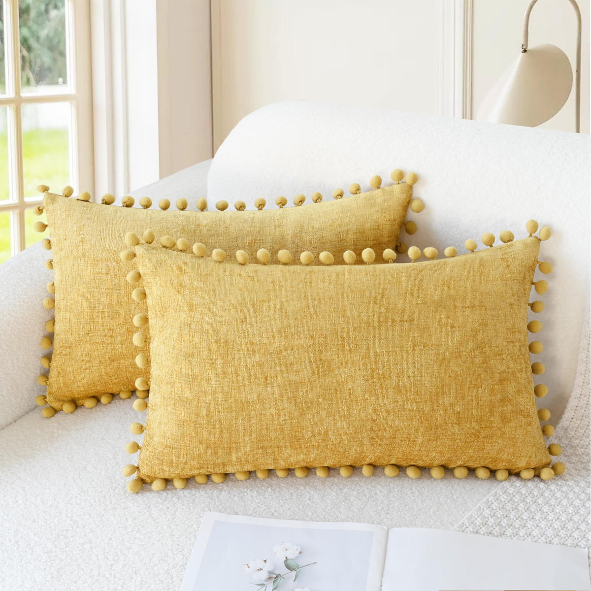 CaliTime Decorative Couch Throw Pillow Covers 20 X 12 Inches Apricot Brown