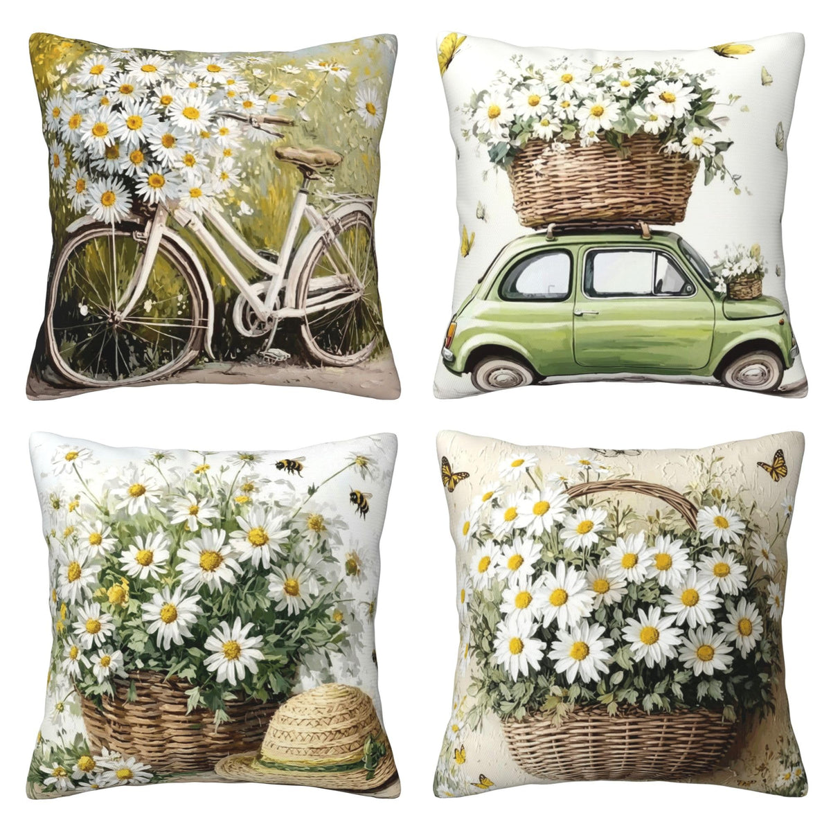 bassyil Abstract Geometry Throw Pillow Covers 18x18 Inch Set of 4 Western Decorative Cushion Cases for Couch Bedroom Living Room Sofa Patio