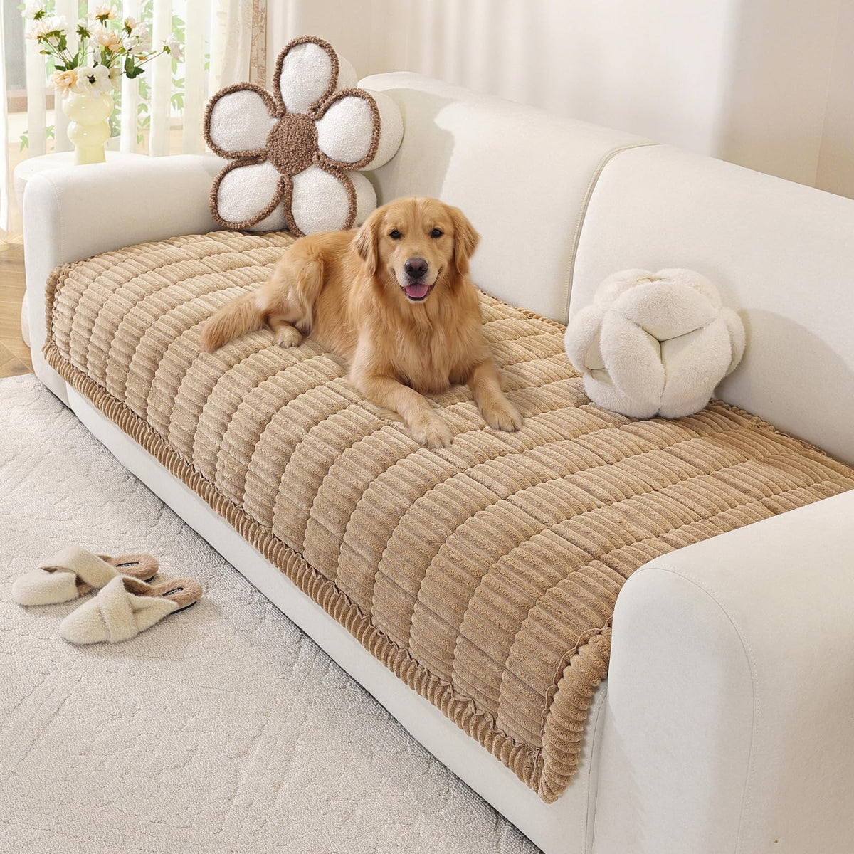 OstepDecor Couch Cover for Dogs, Washable Non Slip Sofa Cover for Pets