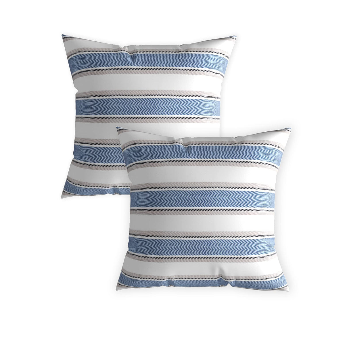 2 Pieces Decorative Classic Retro Stripe Throw Pillow Cover Soft Faux Linen Modern Farmhouse Lumbar Cushion Case for Sofa Bedroom Car 12 x 20 Inch Grey Blue Mixed