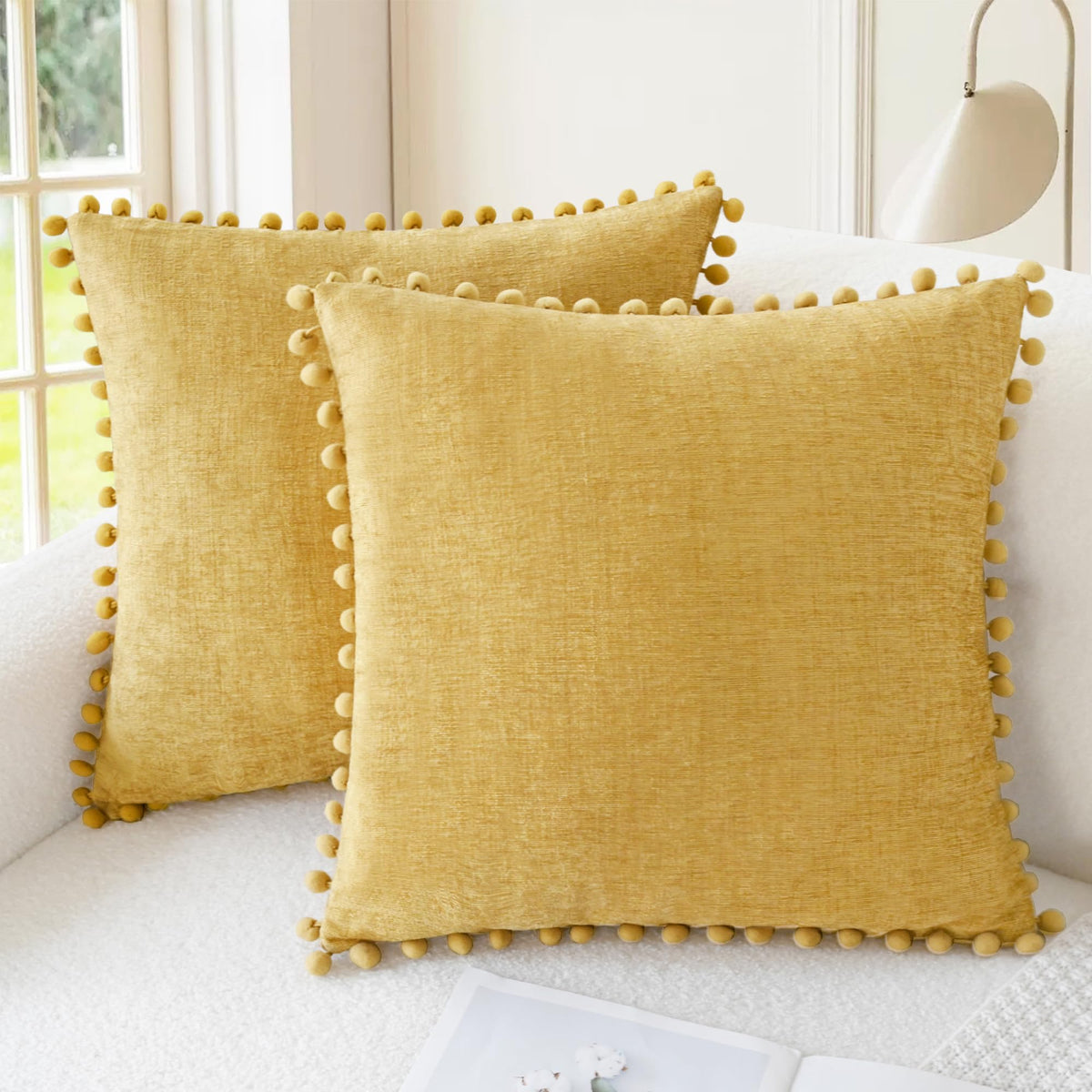 CaliTime Decorative Couch Throw Pillow Covers 20 X 12 Inches Apricot Brown