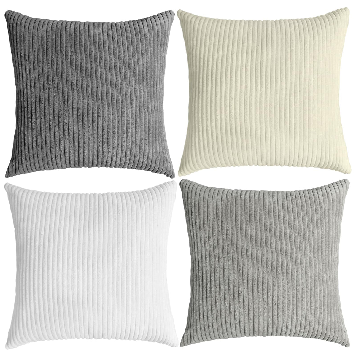 Thmyo Corduroy Decorative Throw Pillow Covers Boho Farmhouse 18x18 inch