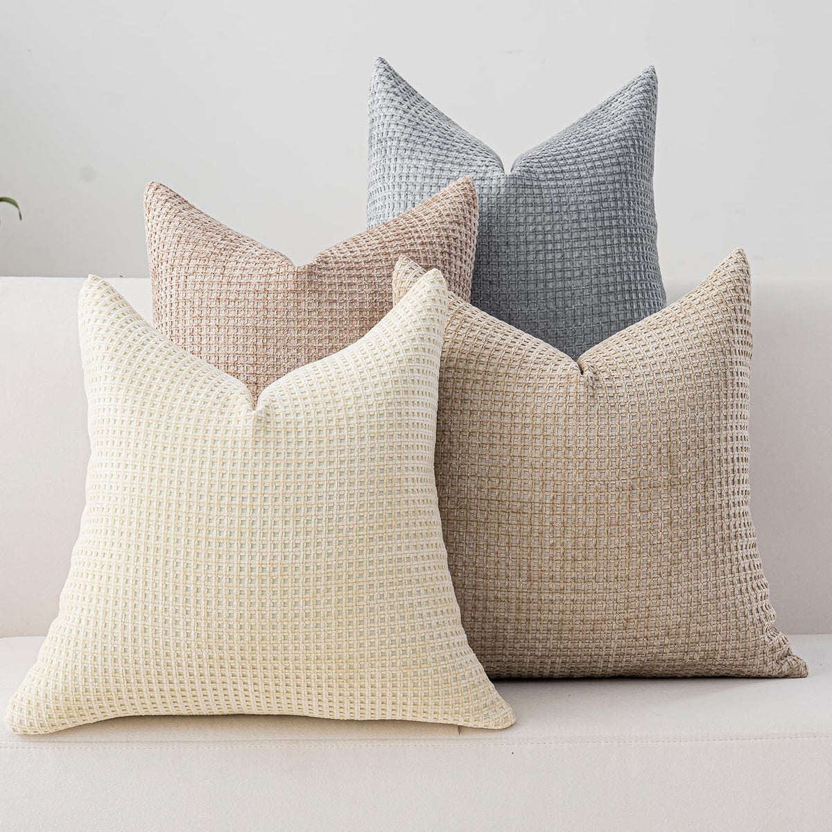 Pack of 4 Throw Pillow Covers 18x18” Boho Cushion Covers for Living Room