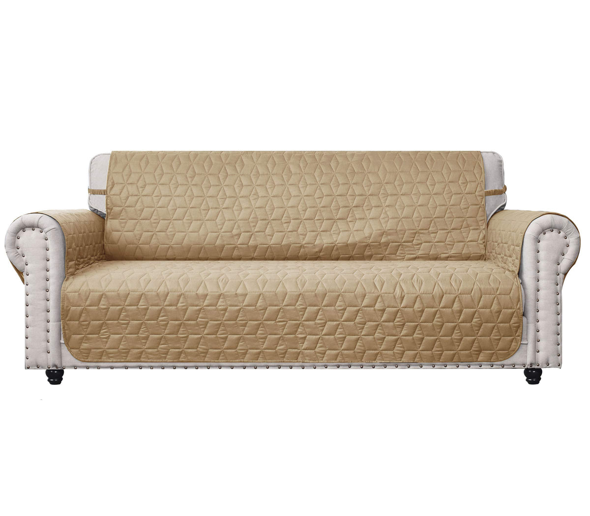 Ameritex Couch Sofa Slipcover 100% Waterproof Nonslip Quilted Furniture Protector for Dogs, Children, Pets, Machine Washable (Beige, 68")