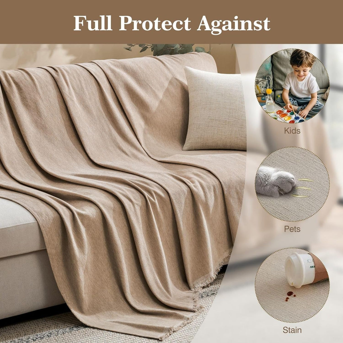 Couch Cover for Dogs Chenille Couch Cover Blanket Sectional Couch Covers