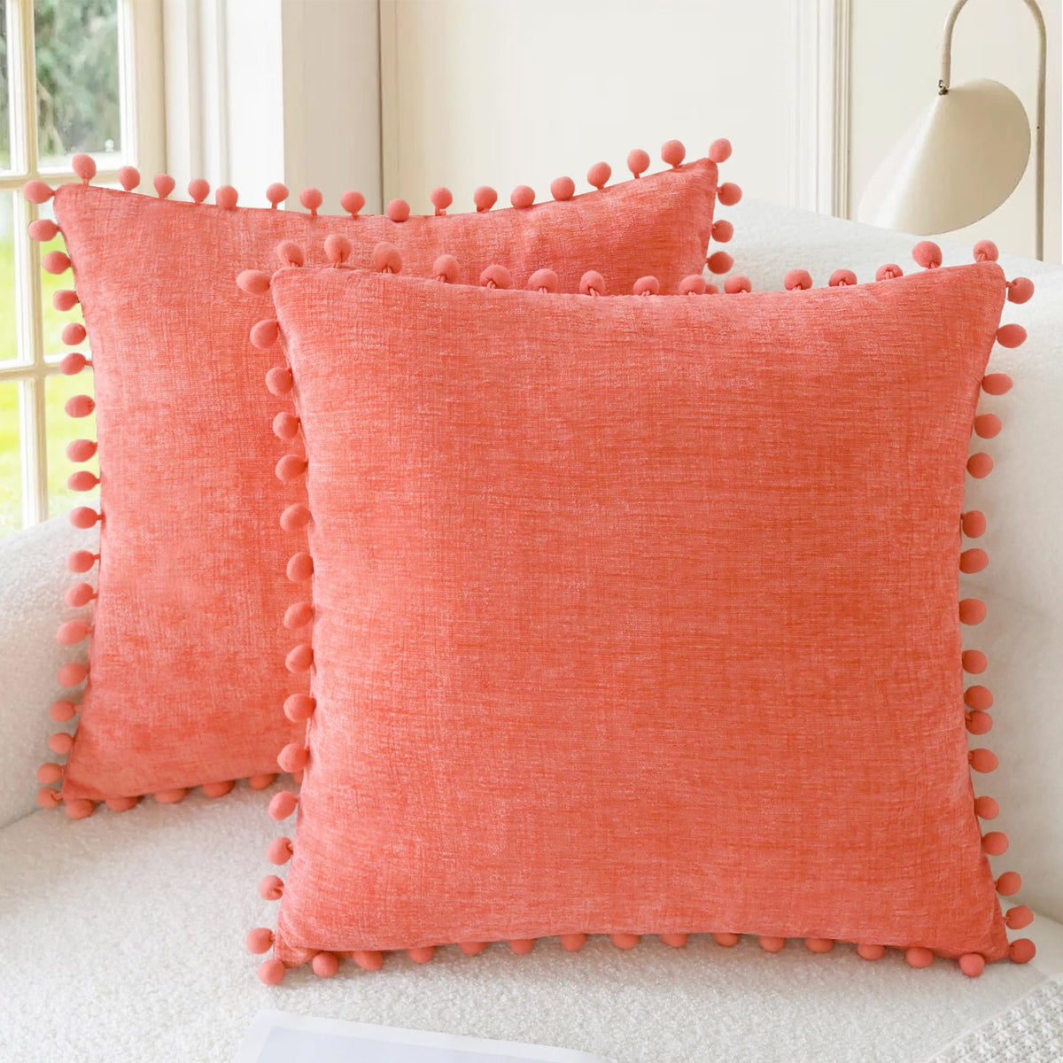 CaliTime Decorative Couch Throw Pillow Covers 20 X 12 Inches Apricot Brown