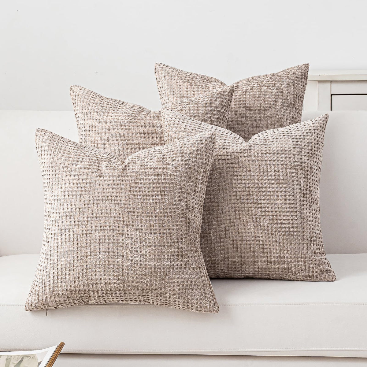 Pack of 4 Throw Pillow Covers 18x18” Boho Cushion Covers for Living Room