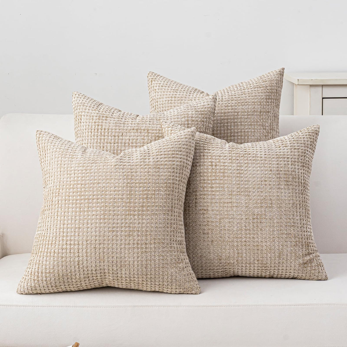 Pack of 4 Throw Pillow Covers 18x18” Boho Cushion Covers for Living Room