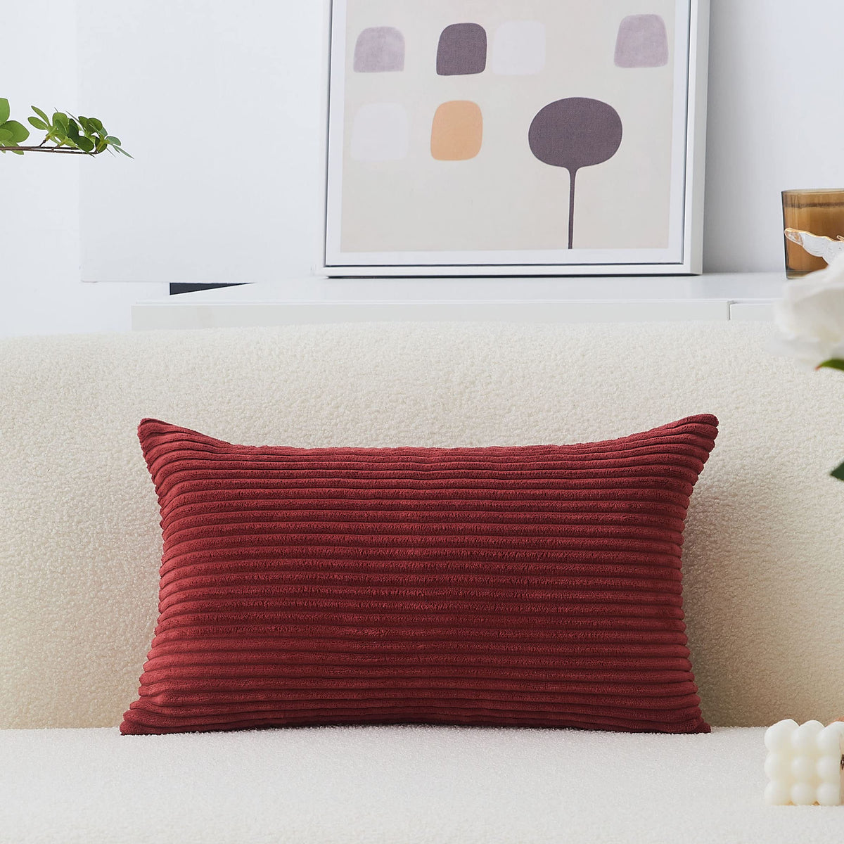 Home Brilliant Mustard Yellow Throw Pillow Cover 18x18 Decorative Plush Corduroy Striped Fall Decor Throw Pillow Cushion Cover for Couch Bed Decor, 18 x 18 (45x45), Sunflower Yellow