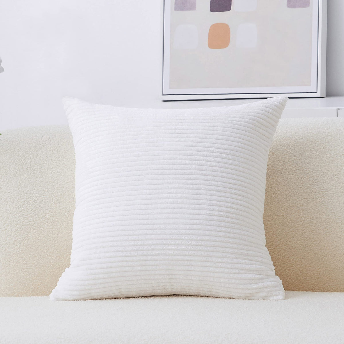 Home Brilliant Mustard Yellow Throw Pillow Cover 18x18 Decorative Plush Corduroy Striped Fall Decor Throw Pillow Cushion Cover for Couch Bed Decor, 18 x 18 (45x45), Sunflower Yellow