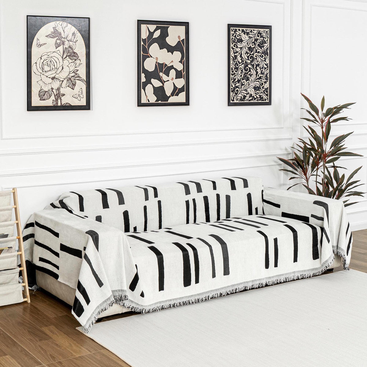 MYSKY HOME Couch Cover for Pets, Beige Couch Covers for 2 Cushion Couch Sofa, Sofa Slipcover Sectional L Shape Chenille Covers for Pets, Throw Couch for Dogs, Kids,71" X118"