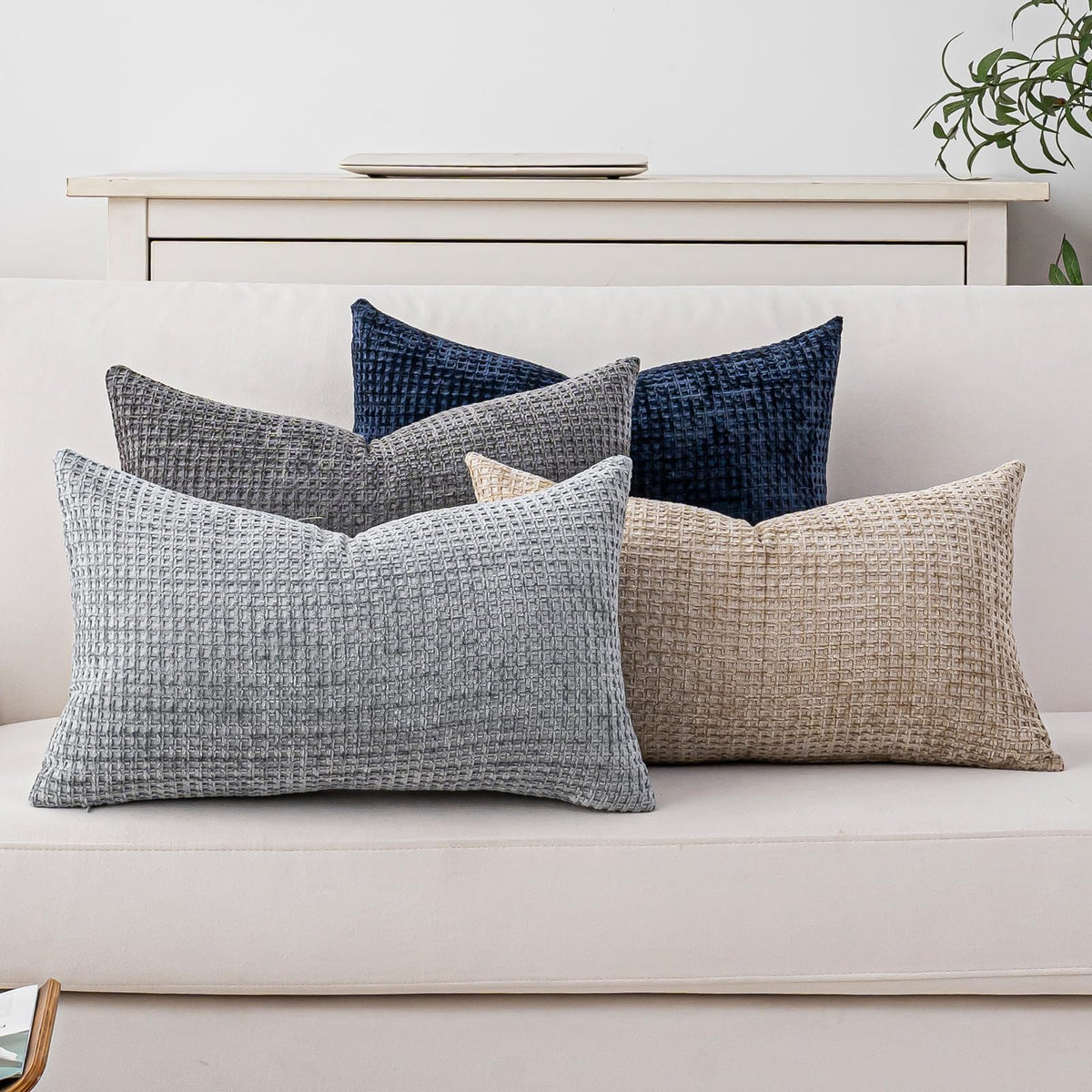 Pack of 4 Throw Pillow Covers 18x18” Boho Cushion Covers for Living Room