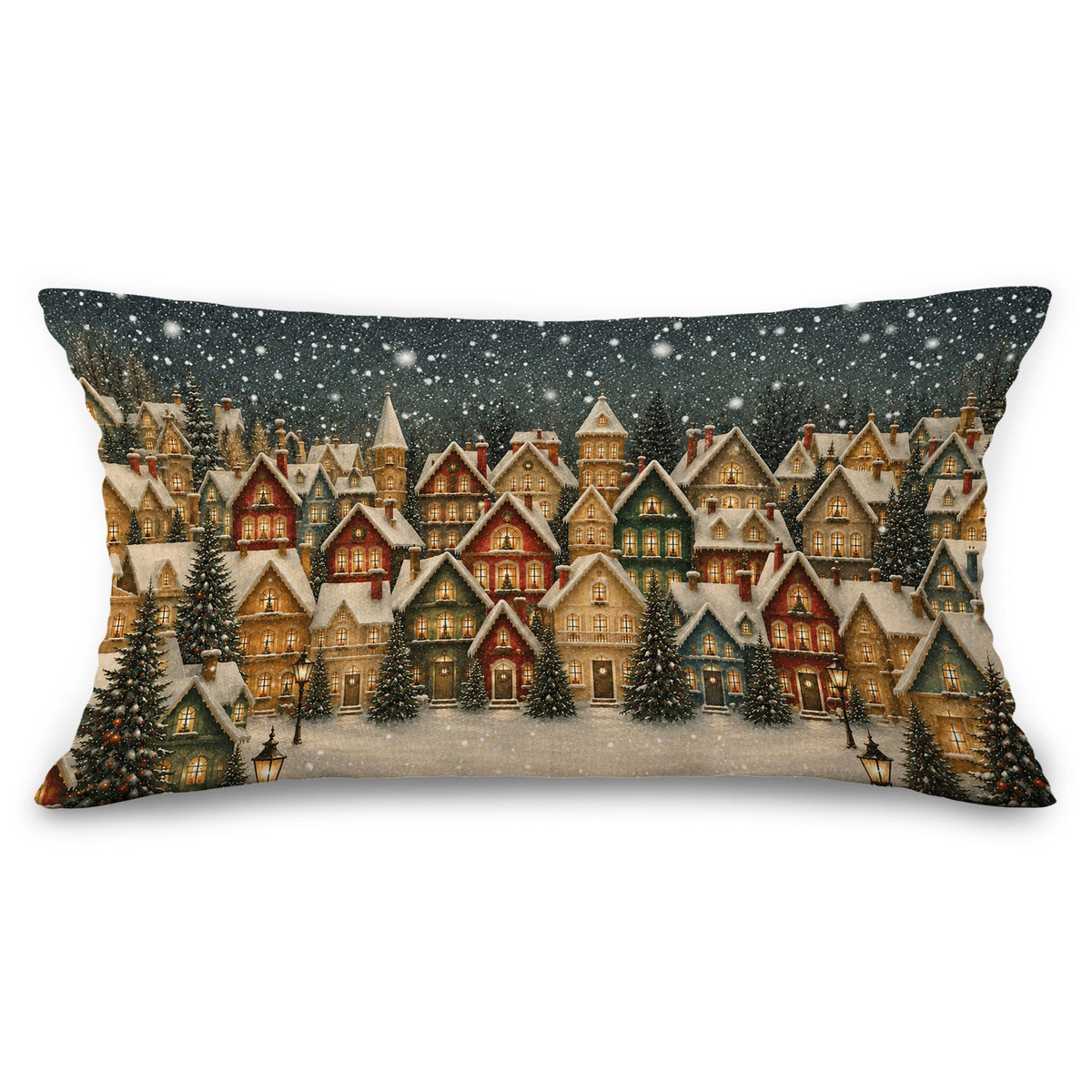Vintage Christmas Tree Fireplace Throw Pillow Covers