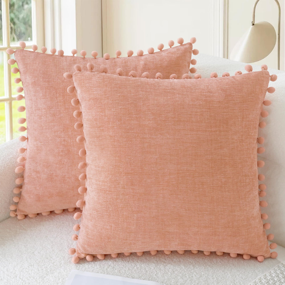 CaliTime Decorative Couch Throw Pillow Covers 20 X 12 Inches Apricot Brown