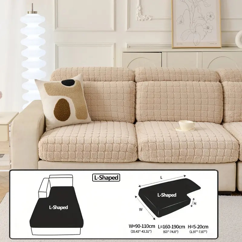 Elastic Couch Cover with Drawstring Design, Soft Removable Washable Sofa Pad, Dust-Proof Anti-Slip Split Sofa Set, Sofa Slipcover