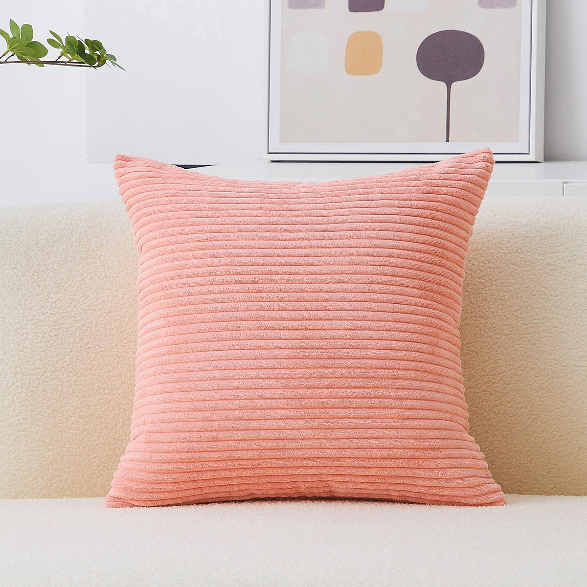 Home Brilliant Mustard Yellow Throw Pillow Cover 18x18 Decorative Plush Corduroy Striped Fall Decor Throw Pillow Cushion Cover for Couch Bed Decor, 18 x 18 (45x45), Sunflower Yellow