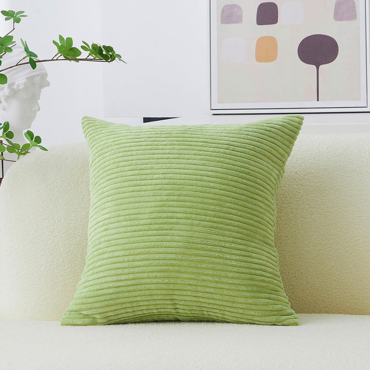 Home Brilliant Mustard Yellow Throw Pillow Cover 18x18 Decorative Plush Corduroy Striped Fall Decor Throw Pillow Cushion Cover for Couch Bed Decor, 18 x 18 (45x45), Sunflower Yellow