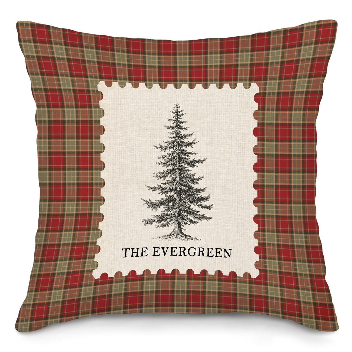 Vintage Christmas Tree Fireplace Throw Pillow Covers