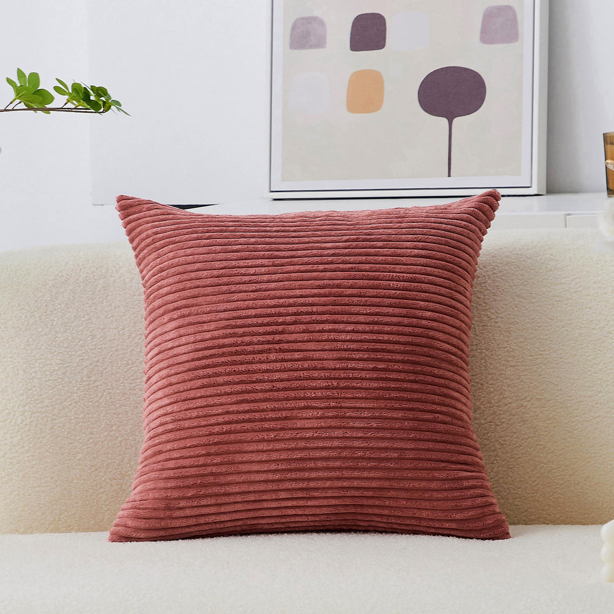 Home Brilliant Mustard Yellow Throw Pillow Cover 18x18 Decorative Plush Corduroy Striped Fall Decor Throw Pillow Cushion Cover for Couch Bed Decor, 18 x 18 (45x45), Sunflower Yellow