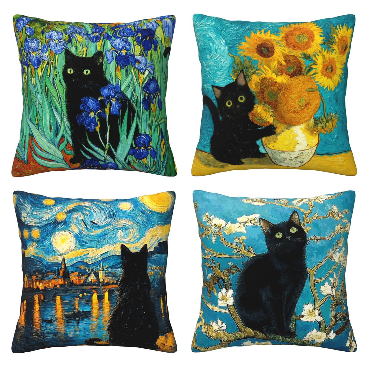 Abstract Art Throw Pillow Covers 18 X 18 Inch Set of 4 Decorative Cushion Cover Home Decor for Sofa Chair Couch Bedroom Living Room