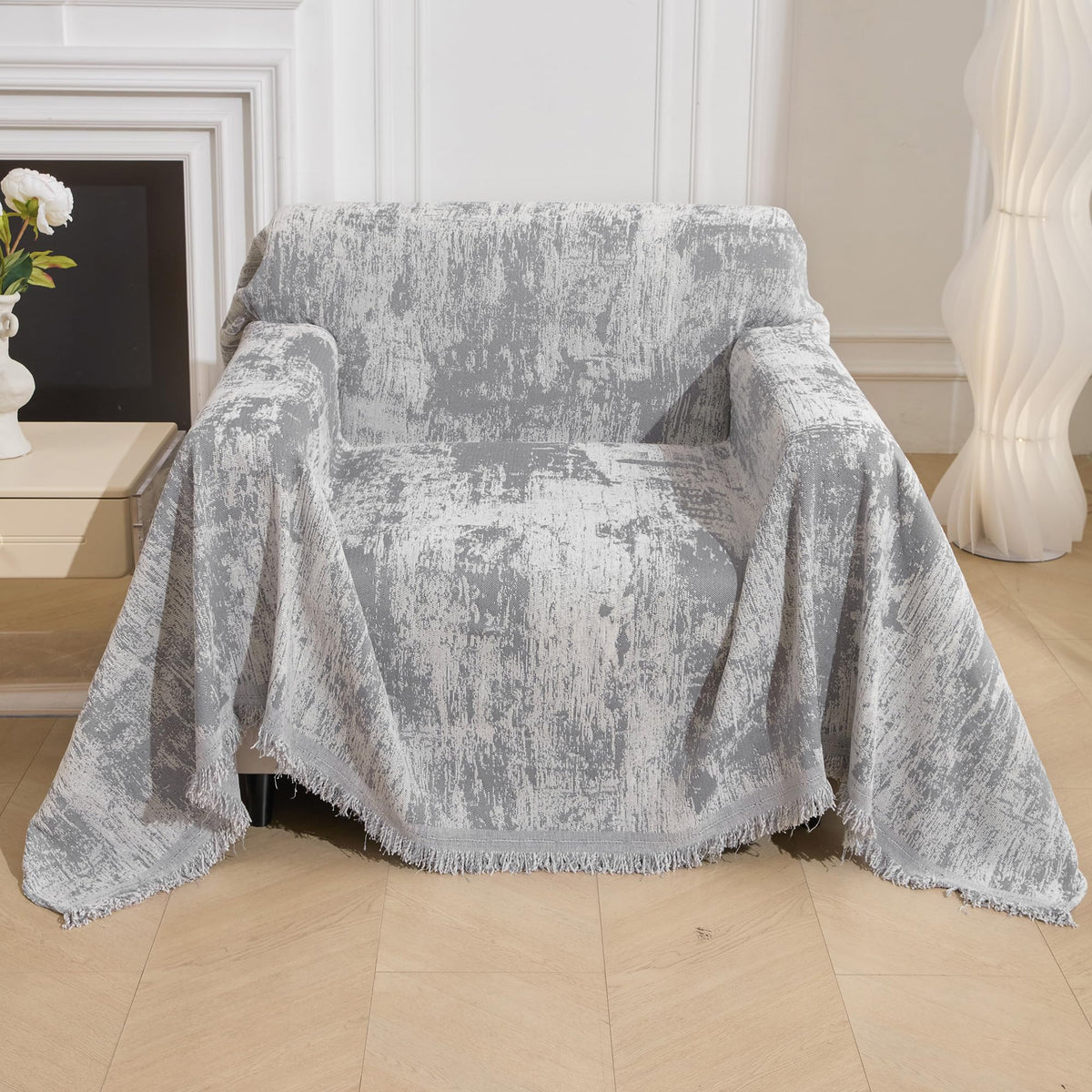 MEETSKY Couch Cover Sofa Covers Couch Covers for 3 Cushion Couch Sofa Pet Friendly, L Shaped Sectional Sofa Covers Washable Simply Put Sofa Throw Cover for Dogs, 91" x 134", Beige