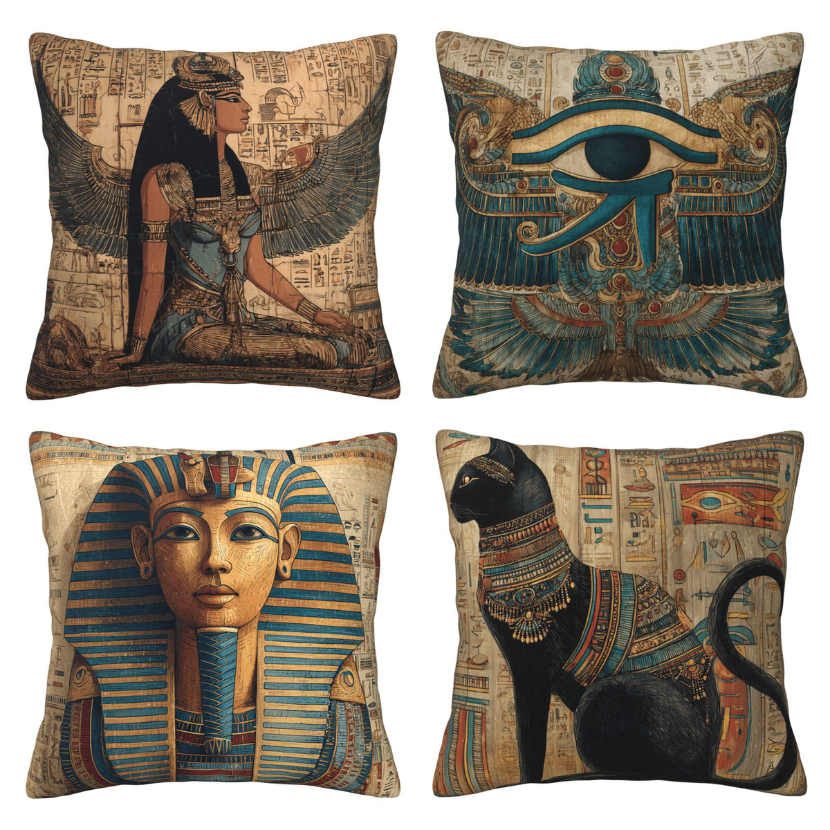 bassyil Abstract Geometry Throw Pillow Covers 18x18 Inch Set of 4 Western Decorative Cushion Cases for Couch Bedroom Living Room Sofa Patio