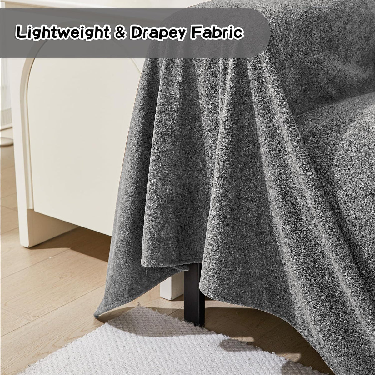 MEETSKY Couch Cover for 2 Cushion Couch, Couch Covers for Dogs Washable Non Slip Cat Scratch Proof Sectional Love Seat Covers L Shaped Soft Couch Furniture Protector for Pets, 71" x 118", Grey