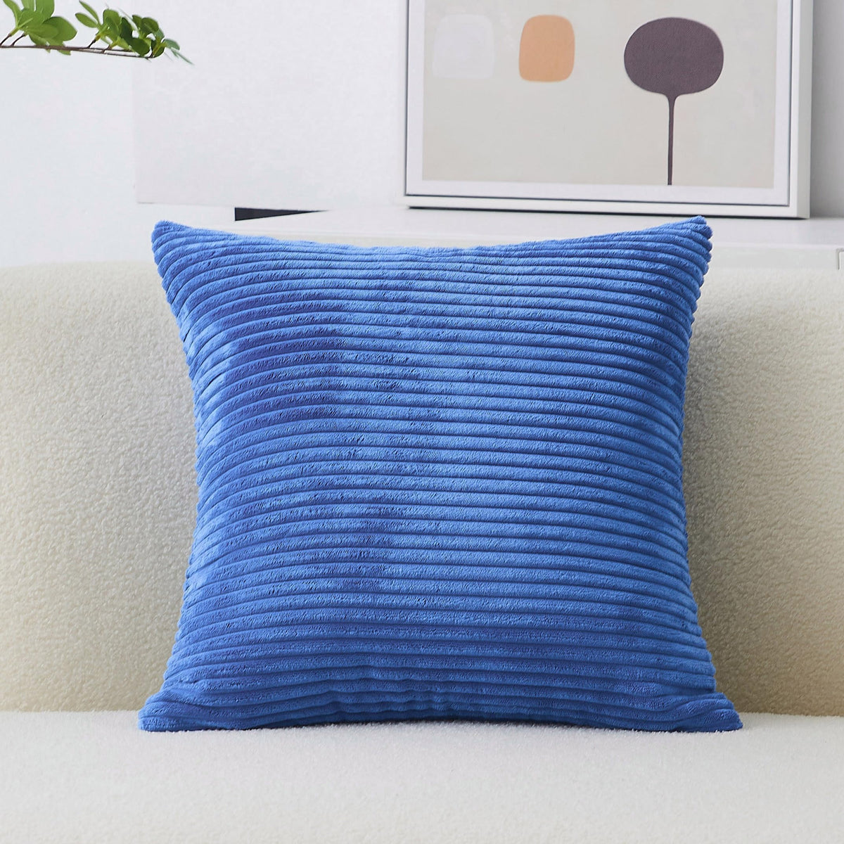 Home Brilliant Mustard Yellow Throw Pillow Cover 18x18 Decorative Plush Corduroy Striped Fall Decor Throw Pillow Cushion Cover for Couch Bed Decor, 18 x 18 (45x45), Sunflower Yellow