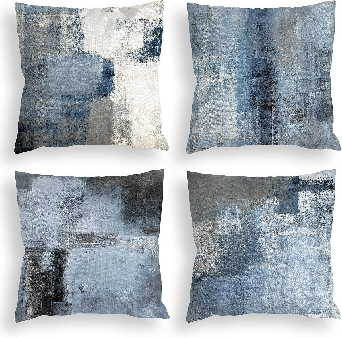 18x18 Blue Throw Pillow Covers Set of 4