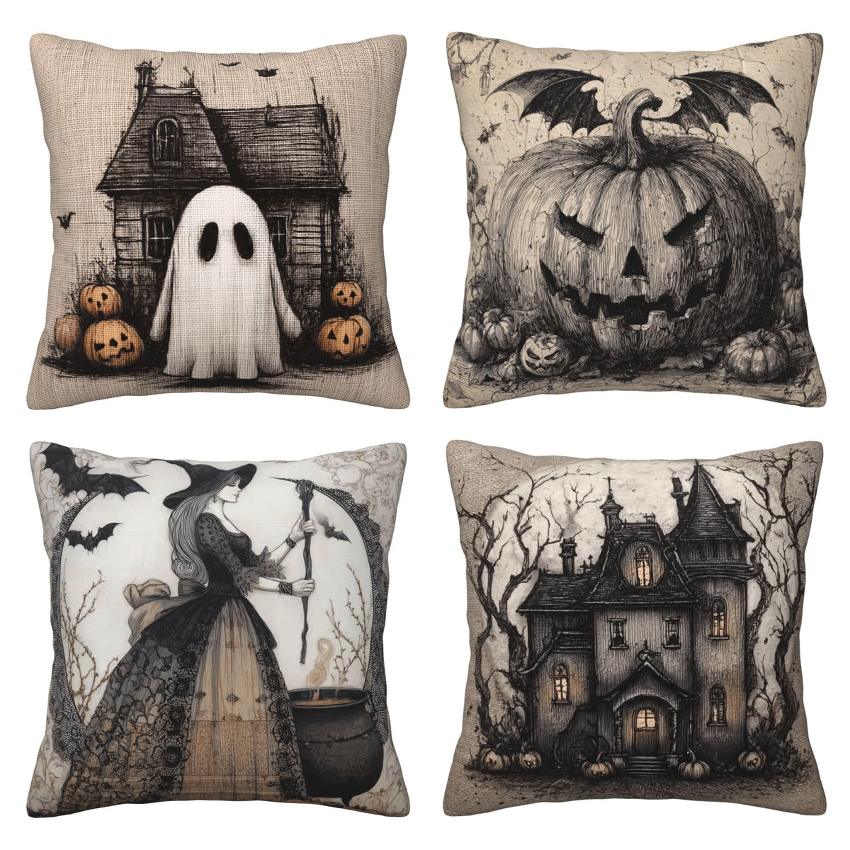 bassyil Abstract Geometry Throw Pillow Covers 18x18 Inch Set of 4 Western Decorative Cushion Cases for Couch Bedroom Living Room Sofa Patio