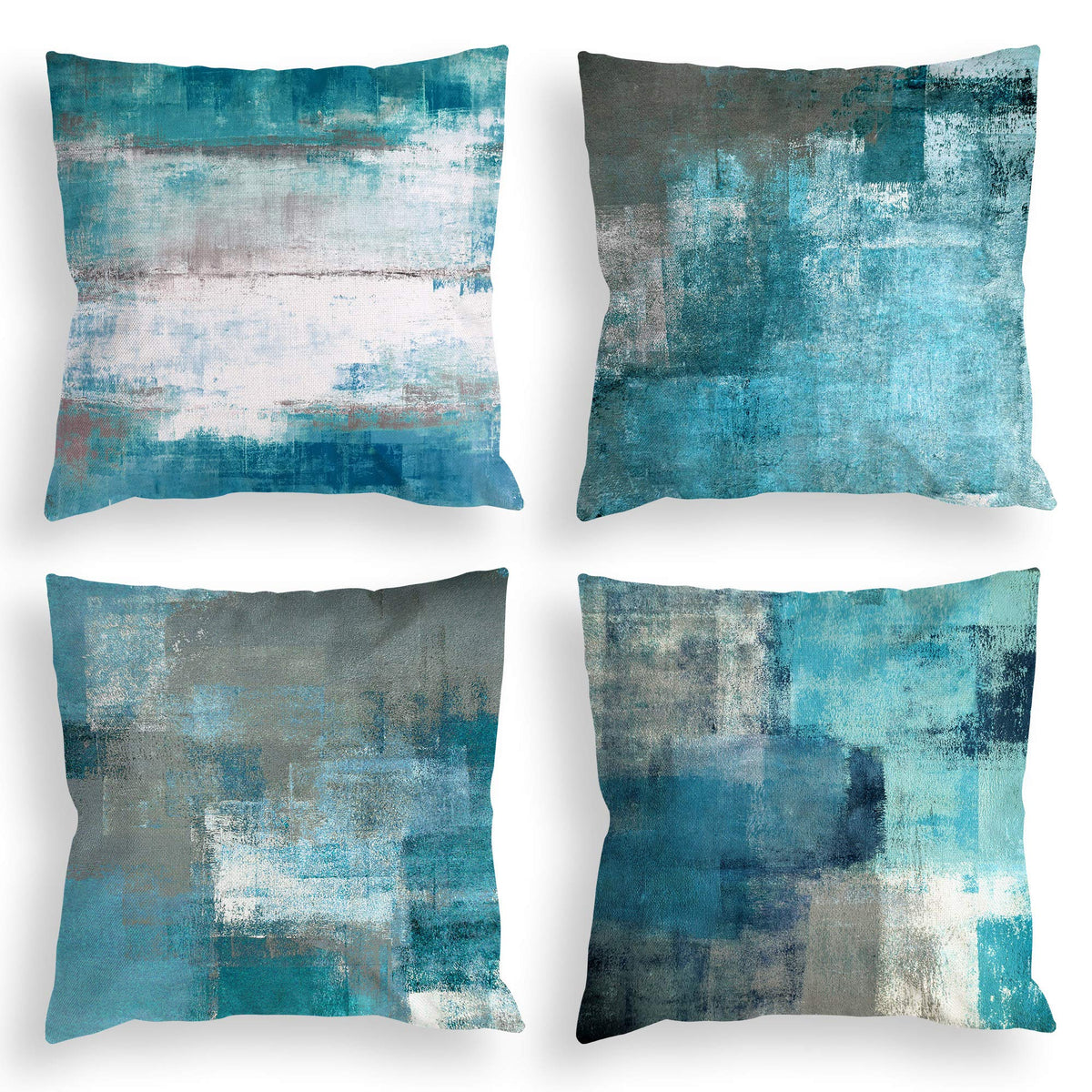 18x18 Blue Throw Pillow Covers Set of 4