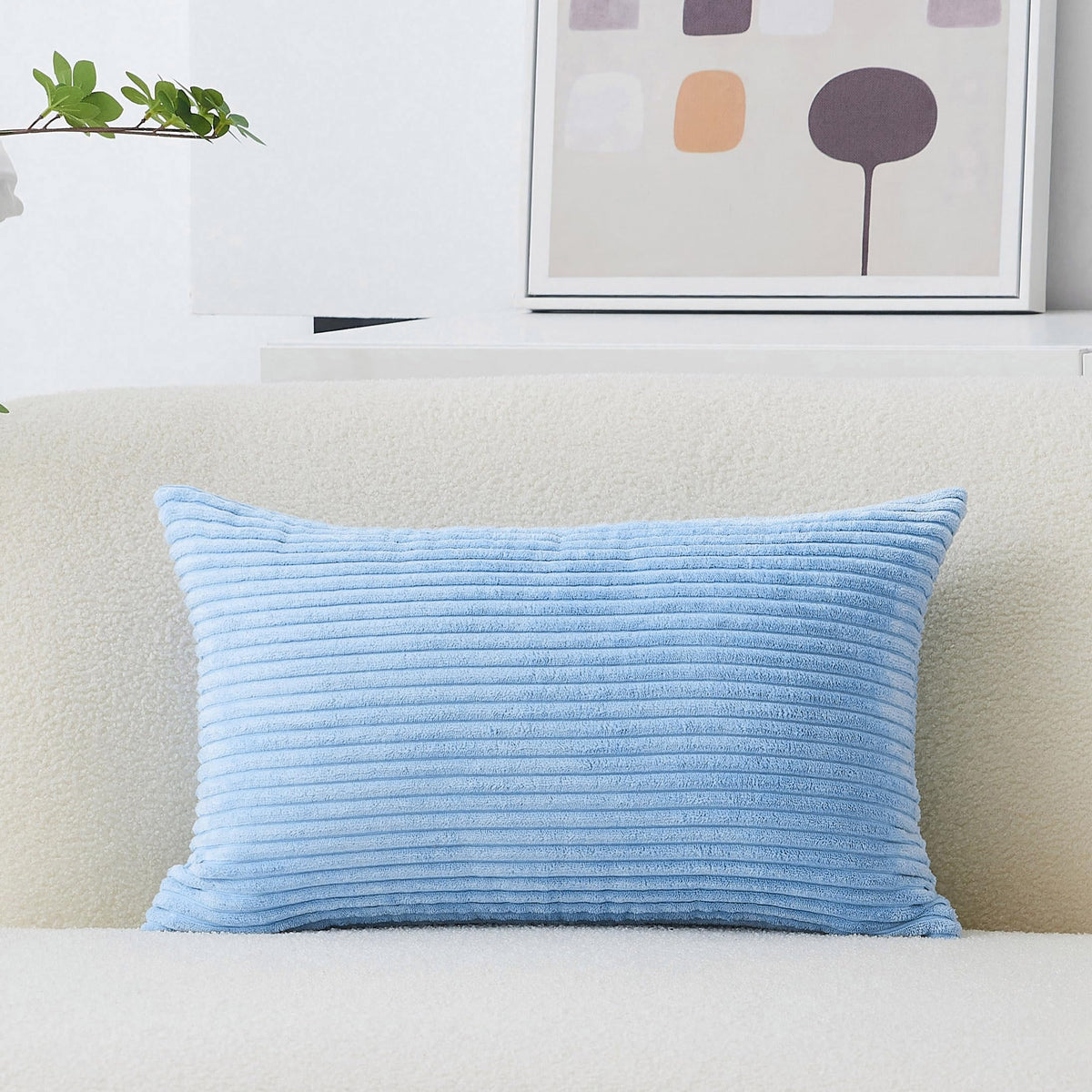 Home Brilliant Mustard Yellow Throw Pillow Cover 18x18 Decorative Plush Corduroy Striped Fall Decor Throw Pillow Cushion Cover for Couch Bed Decor, 18 x 18 (45x45), Sunflower Yellow